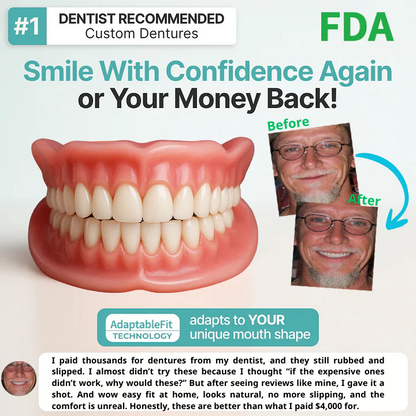 👑2026 Hot Sale Ends Today: 70% OFF! Custom Custom-Fit Full Functional Dentures Make you more confident – Made in the USA