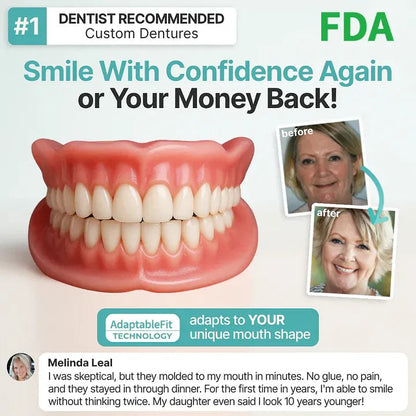 👑2026 Hot Sale Ends Today: 70% OFF! Custom Custom-Fit Full Functional Dentures Make you more confident – Made in the USA
