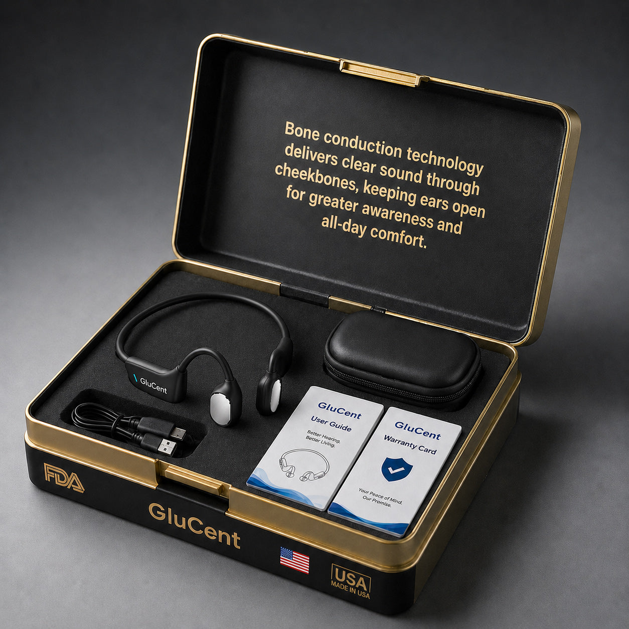 🔥 Final 2 Hours : Only Limited Stock Left🏆GluCent®  Bone Conduction Smart Hearing Headphones （Mayo Clinic Recommended）