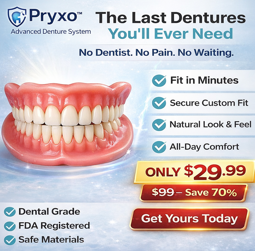 ⏰Ends Today: 70% OFF! Pryxo™ Medical Full Denture with Strong Suctiond Custom-Fit Full Functional Dentures🦷