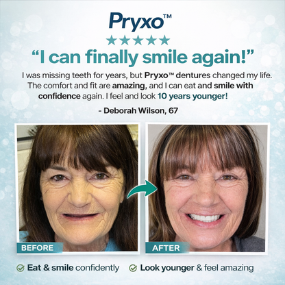 ⏰Ends Today: 70% OFF! Pryxo™ Medical Full Denture with Strong Suctiond Custom-Fit Full Functional Dentures🦷